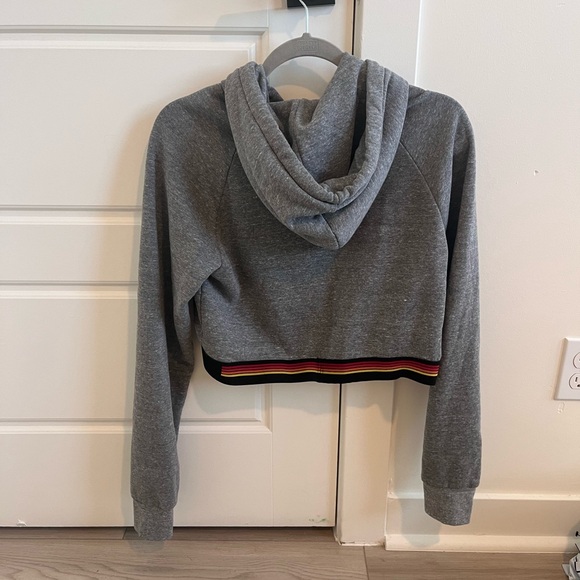 NWOT Aviator Nation Logo Stripe Crop Pullover Hoodie - Picture 2 of 8